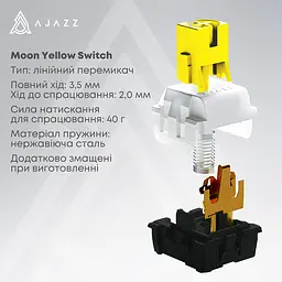 Механічна клавіатура Ajazz AK650 Moon Yellow Switch Black USB-C (AK650-MY-GWY) - мініатюра 13