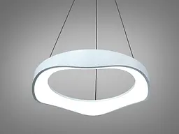 Сучасна підвісна LED люстра хвиля для кухні Diasha 0471A WH біла 50 см 36W регульована за висотою - мініатюра 2
