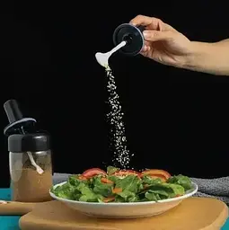 Набір для спецій на підставці Spice rotating bottles JM-620 6 баночок Чорний - мініатюра 3