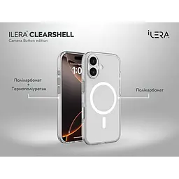 Чохол iLera ClearShell Camera Button with MagSafe для Apple iPhone 17 Transparent (ILHsCLCaB17) [150425] - мініатюра 5