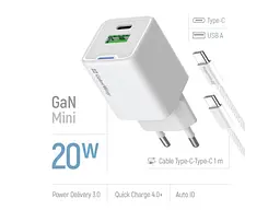 Мережевий зарядний пристрій ColorWay C101A GaN Mini 20 W White (CW-CHS062PDC-WT) - мініатюра 4
