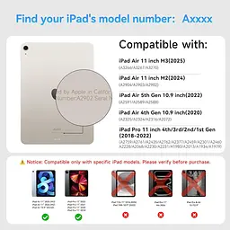 Чохол-клавіатура HOU для iPad Air 11 дюймів M2/M3 та iPad Air 5th/4th(2022/2020) та iPad Pro 11 дюймів 4th/3rd/2nd/1st (2018-2022) - мініатюра 2