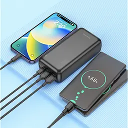 Повербанк чорний із швидкою зарядкою Power bank BOROFONE B38B 30000mAh PD22 5W BOROFON - мініатюра 4