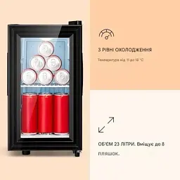 Холодильник вітрина Klarstein Brooklyn Slim 23 л (10039904) Б/в - мініатюра 3