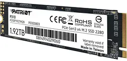 Накопичувач SSD 1.92TB Patriot P310 M.2 2280 PCIe NVMe 3.0 x4 TLC (P310P192TM28) - мініатюра 3