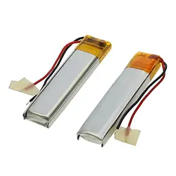 Акумулятор 501040P універсальний з контролером, 5 х 10 х 40 мм (185 mAh)/ для кейсів навушників, bluetooth гарнітур, MP3 плеєрів - мініатюра 2