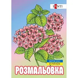 Розмальовка антистрес А4, 12 сторінок, м`яка обкладинка Флористика 743058 Santi