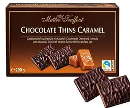 Шоколадні цукерки Maitre Truffout Chocolate Thins Caramel 200г - мініатюра 2