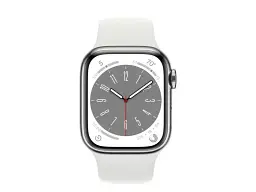 Смарт-годинник Apple Watch Series 8 GPS + Cellular 45mm Silver S. Steel Case w. White S. Band (MNKE3) - мініатюра 2