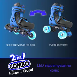 Роликові ковзани Neon Combo розмір 34-37 сині (NT10B4) - мініатюра 5