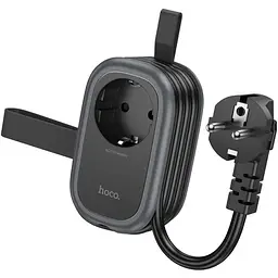Мережевий зарядний пристрій подовжувач Hoco NS7 2 USB/ Type-C PD 20W 1 розетка 1.1m чорний