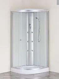 Душовий бокс з гідромасажем Mixxus Strong SBH02-90x90x215-FB Satin низький піддон MI6890, Хром матовый, матовий, хром матовий - мініатюра 3