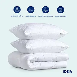 Набір Ideia Classic: ковдра + подушки, 2 шт., євростандарт, білий (8-32955 білий) - мініатюра 2