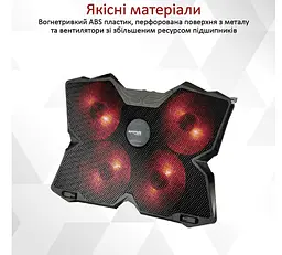 Охолоджувальна підставка для ноутбука Promate AirBase3 4xFan LED 17.3 дюймів - мініатюра 7