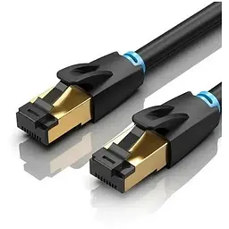 Патч-корд 2м, S/FTP cat 8 RJ-45 black Vention (IKABH)