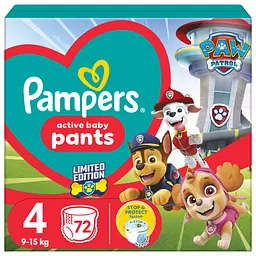 Підгузки Pampers Maxi Розмір 4 (9-15 кг) Paw Patrol 72 шт (8006540863572)