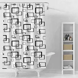 Шторка для ванної кімнати Eco Fabric з принтом 180*180 см Прямокутники (EF-1803-A)