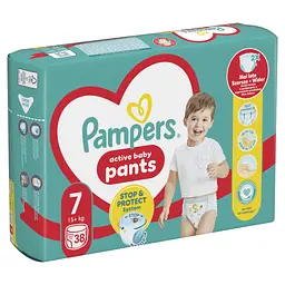 Підгузки Pampers трусики Pants Giant Plus Розмір 7 (15+ кг) 38 шт. (8006540069387) - мініатюра 2