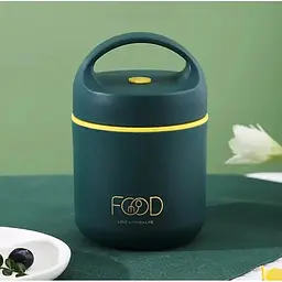 Термос для їжі - ланчбокс FOOD 0,49л харчовий термос з контейнером green - мініатюра 2