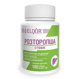 Таблетки Розторопша-Стевія Eliksir для підтримки печінки 100 таблеток