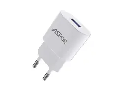 Мережевий зарядний пристрій Aspor A818 Plus (1USB/2.4 A) White