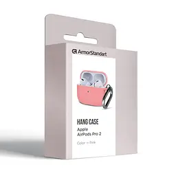 Силіконовий чохол для навушників Apple AirPods Pro 2 2022, Hang Case, рожевий, ультратонкий захисний кейс товщиною 2 мм, захист від подряпин, пилу та ударів, компактний, з карабіном для кріплення, ArmorStandart (ARM68588) - мініатюра 8
