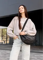 Сумка жіноча Sambag HOBO BAG-GLOVE Чорна 28 х 58 х 4 см (53400001) - мініатюра 5