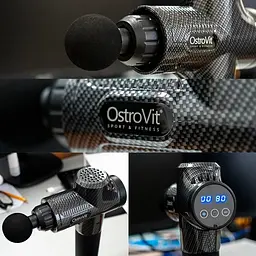 Масажер OstroVit Body Massage Gun у кейсі з насадками Black - мініатюра 7