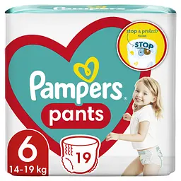Підгузки Pampers трусики Pants Giant Розмір 6 (14-19 кг) 19 шт (8006540067802)