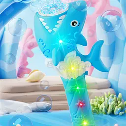 Пістолет з мильними бульбашками H038 Shark + bottle 50ml Light Blue - мініатюра 2