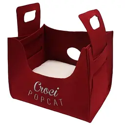 Диван-сумка для тварин Croci Popcat King Bordeaux 35х25х30 см (C2178004) - мініатюра 2