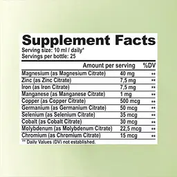 Комплекс  9 МІНЕРАЛІВ + ГЕРМАНІЙ Nano Pure Labs Simply Science Bioavailable mineral complex 9 essentials minerals + Ge 250мл - мініатюра 6