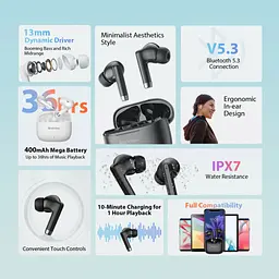 Навушники Blackview AirBuds 4 White (6931548312666) - мініатюра 7