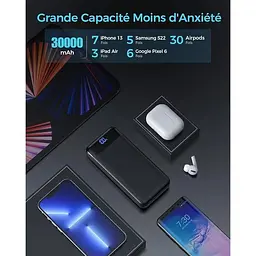 Портативний зарядний пристрій Enerwow 30000 mAh для швидкого заряджання з входом/виходом USB C - мініатюра 4