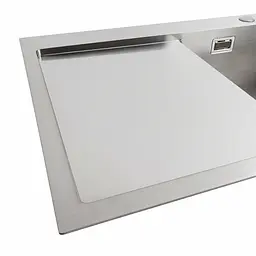 Кухонна мийка Platinum Handmade нержавійка 78x50B R (два отвори ,квадратний сифон 3.0/1.0), Нержавіюча сталь - мініатюра 4