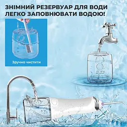 Іригатор для порожнини рота H2ofloss Travel Kit HF-6 з насадками White - мініатюра 6