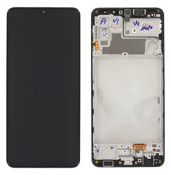 Дисплей (LCD) Samsung GH82-26193A M325 Galaxy M32 з сенсором чорний сервісний + рамка