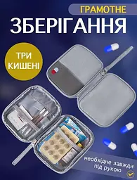 Аптечка дорожня туристична 14х11х2 см рожева органайзер-сумка для зберігання ліків Solve KT6010907 - мініатюра 2