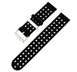 Подвійний ремінець з перфорацією для годинника Samsung Galaxy Watch Active/Active 2 Black White - мініатюра 3