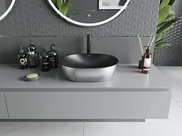 Умивальник Mexen Viki silver black matt накладний MEX-21054874, Хром - мініатюра 3