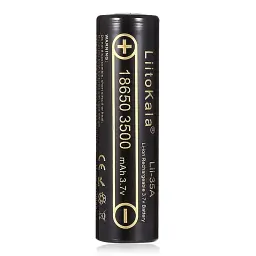 Акумулятор 18650 3500mAh Li-Ion, (3550-3650mah), 3.7V (2.75-4.2V), Blac Liitokala (Lii-35A) - мініатюра 3