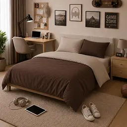 Дитяча постільна білизна MIRSON TEENAGER фланель Cappuchino/Brown 200х220см (2200012803141) - мініатюра 3