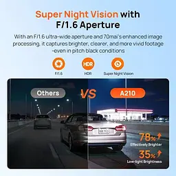 Відеореєстратор Xiaomi 70mai Smart Dash Cam A210 + задня камера комплект - мініатюра 3