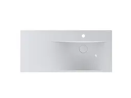Раковина Miraggio Viola 1200 глянсовий з литого мармуру 1200x460x122 0000620, Білий - мініатюра 1