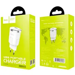 Мережевий зарядний пристрій Hoco 1USB C37A 2.4A White - мініатюра 2