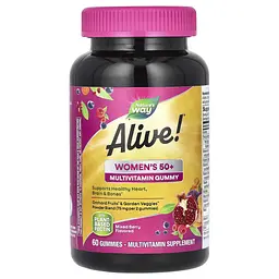 Вітаміни для Жінок від 50 років Alive!® Womens 50+ Multi Gummy - 60 жувальних цукерок