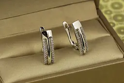 Сережки Xuping Jewelry Аршин 1,8 см сріблясті - мініатюра 3