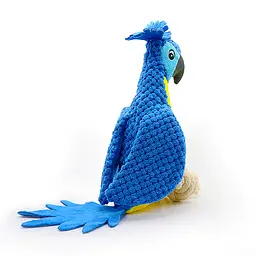 М'яка іграшка для собак Fuzzy - Bird Dog Squeaky Toy з мотузками і пищалкою, синя - мініатюра 4