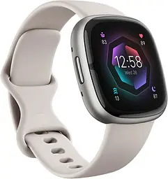 Смарт-годинник Fitbit Sense 2 Lunar White/Platinum (FB521SRWT) - мініатюра 3