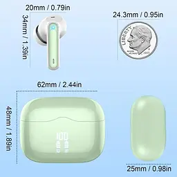 Бездротові водонепроникні навушники Xinwld A97 Bluetooth 5.3 Зелені - мініатюра 2